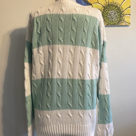 Tommy Hilfiger-cable knit med weight sweater vintage unisex-soft cotton - Picture 4 of 5